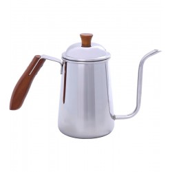 Bule Bico Fino 700ML Inox Cabo Madeira Mimo Style